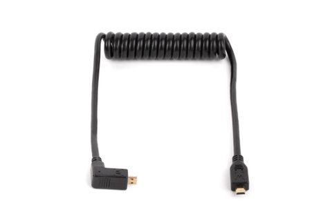 Wooden Camera -  Coiled Right Angle Micro HDMI to Micro HDMI (12")