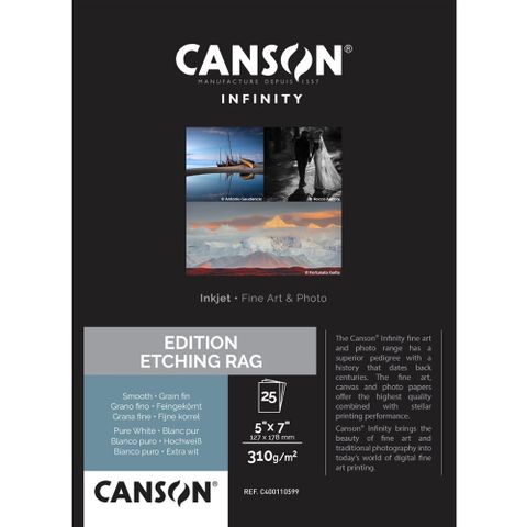 Canson Edition Etching Rag 310gsm 5x7 X 25 Sheets