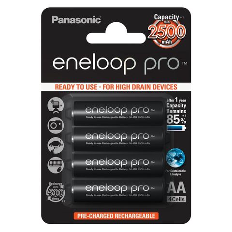 Panasonic Eneloop Pro AA Rechargable Battery 4 Pack