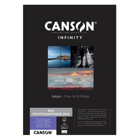 Canson Infinity Rag Photographique Duo 220gsm A3 x 25 Sheets