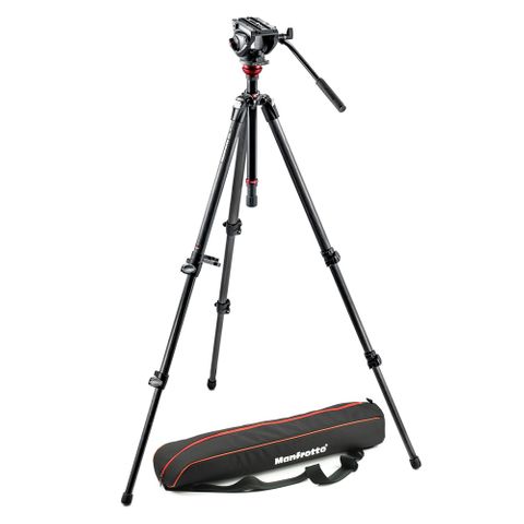 Manfrotto 755CX3 MagFibre Tripod with MVH500AH Fluid Head & Carrying Bag