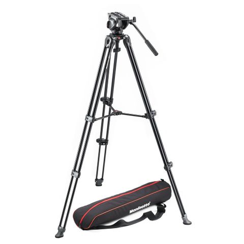 Manfrotto MVT502AM Tripod with MVH500A Fluid Drag Video Head & Carry Bag