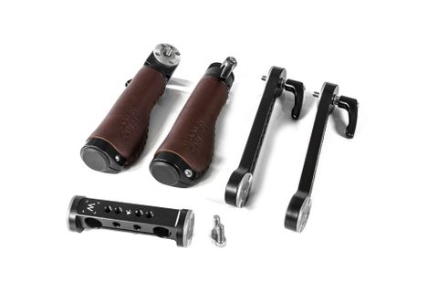 Wooden Camera Rosette Handle Kit (Brown Leather)