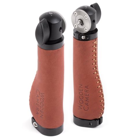 Wooden Camera - Rosette Handle Pair (Brown Leather)
