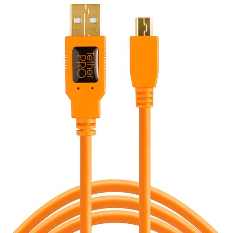 Tether Tools TetherPro USB 2 Male to Mini-B 5-Pin 1.8m Hi-Vis Orange