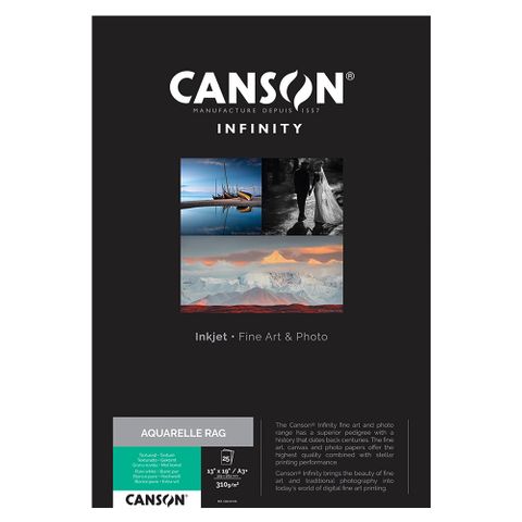 Canson Infinity Aquarelle Rag 310gsm A3+ x 25 Sheets