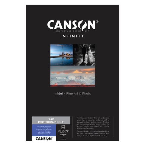 Canson Infinity Rag Photographique 210gsm A3+ x 25 Sheets