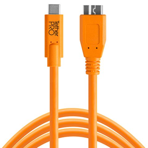 Tether Tools TetherPro USB-C to USB 3.0 Micro-B 4.6m Hi-Vis Orange