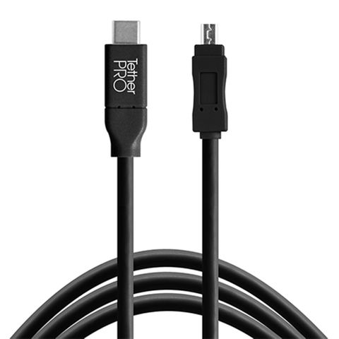 Tether Tools TetherPro USB-C to USB 2.0 Mini-B 8-Pin 4.6m Black