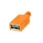 Tether Tools TetherPro USB-C to USB-A Female Adapter Extension 4.6m Hi-Vis Orange