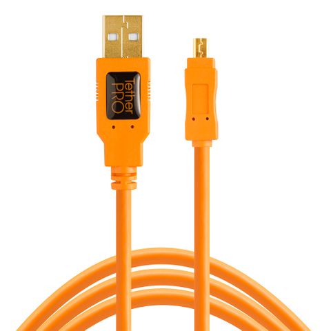 Tether Tools TetherPro USB 2 Male to Mini-B 8-Pin 30cm Hi-Vis Orange