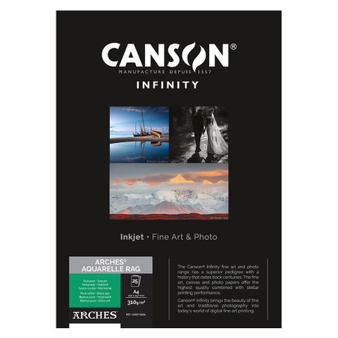 Canson Infinity Arches Aquarelle Rag 310gsm A4 25 Sheets