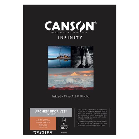 Canson Infinity Arches BFK Rives White 310gsm A3 25 Sheets