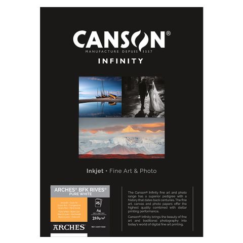 Canson Infinity Arches BFK Rives Pure White 310gsm A4 25 Sheets