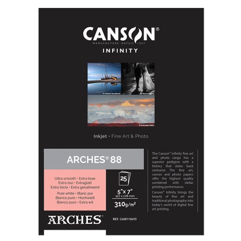 Canson Infinity Arches 88 310gsm 5x7 Inch 25 Sheets