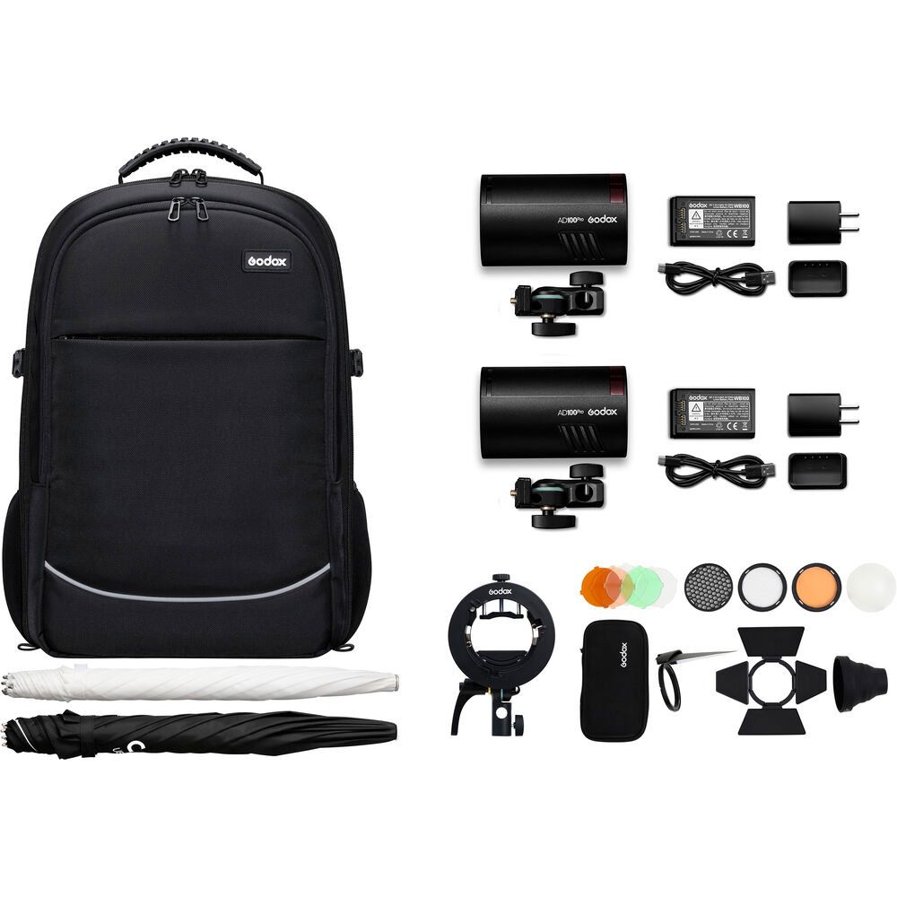 Godox AD100Pro 2 Light Flash Kit Inc Bag