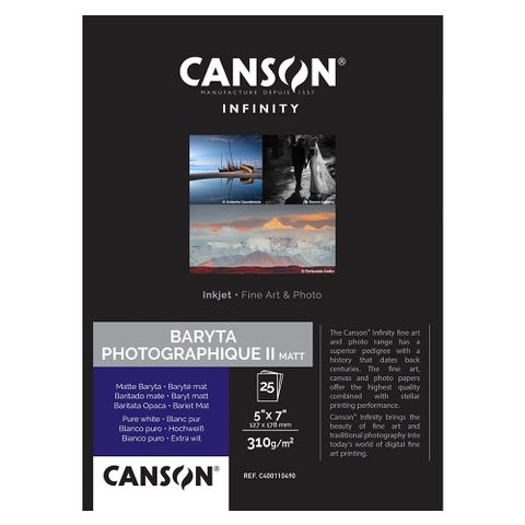 Canson Baryta Photographique II Matt 310gsm 5x7 25 Sheets