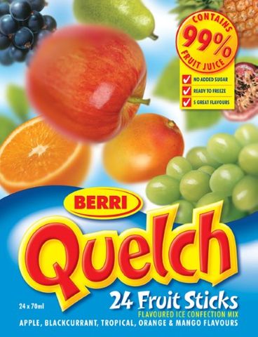 Berri Quelch Fruits Bâtons 24x70ml : : Epicerie