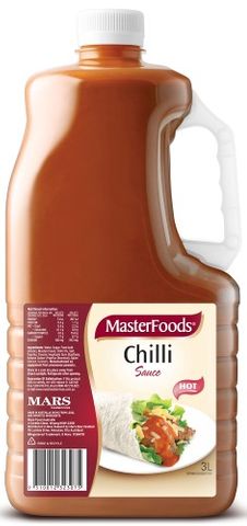 SAUCE CHILLI HOT 3 LITRE (4) MASTERFOOD