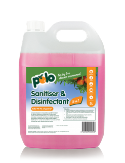 SANITISER & DISINFECT 2 IN 1 5 LTR* POLO