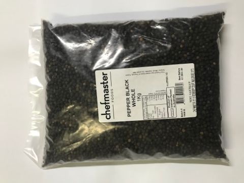 PEPPER BLACK WHOLE 1KG CHEFMASTER