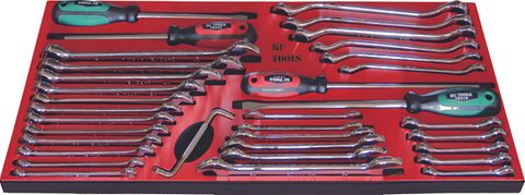 564 x 270 x 22mm Foam Insert & 34 Piece Spanner & Screwdrives