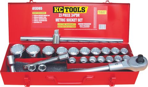 23 Piece 3/4" Drive Socket Set - Metric