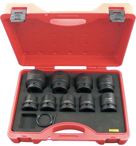 9 Piece Metric x 1-Inch Drive Standard Impact Socket Set