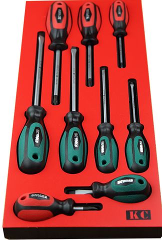 164 x 400 x 22mm Foam Insert & 9 Screwdrivers