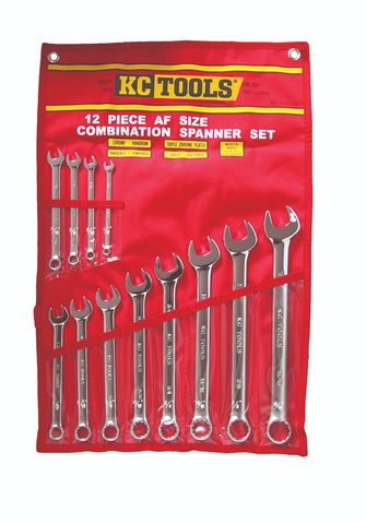 12 Piece Combination Spanner Set -1/4" - 15/16"