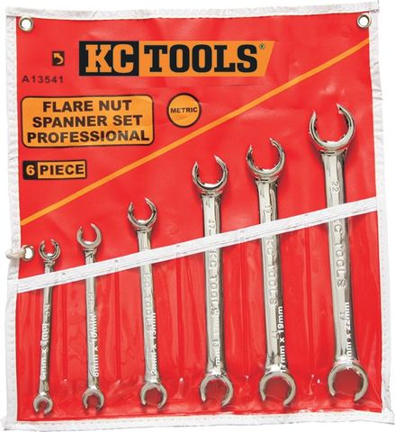 6 Piece 6 Point Flare Nut Spanner Set - 6mm - 24mm