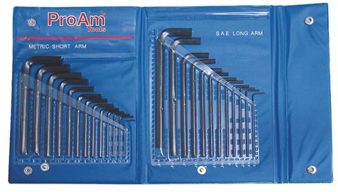 25 Piece Hex Key Set Long Series AF & Standard Series Metric