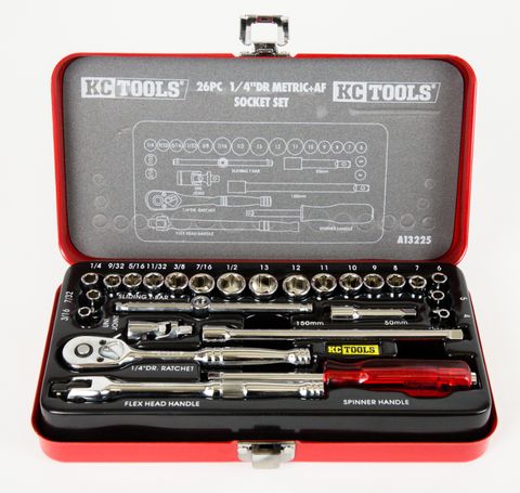 26 Piece 1/4" Drive Socket Set - Metric & AF