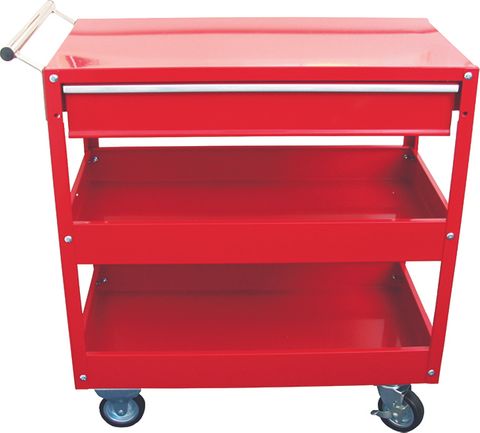Professional 2 Tray and 1 Draw Tool Trolley - Flat Top