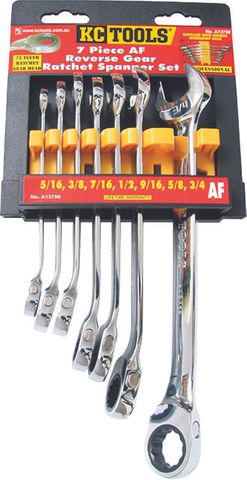 7 Piece Ratchet Spanner Set - Reverse Gear - AF 5/16" - 3/4"