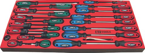 564 x 270 x 22mm Foam Insert & 31 Piece Screwdrivers Set - Blade Phillips & Star