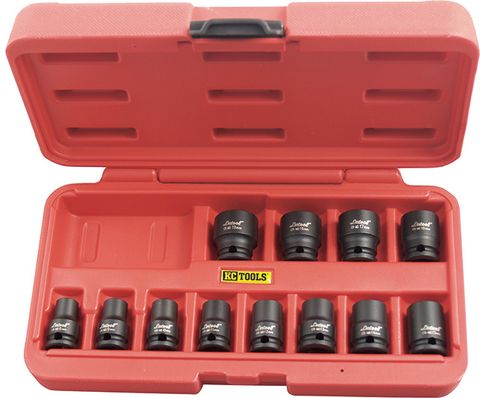 12 Piece Metric x 3/8-Inch Drive Standard Impact Socket Set