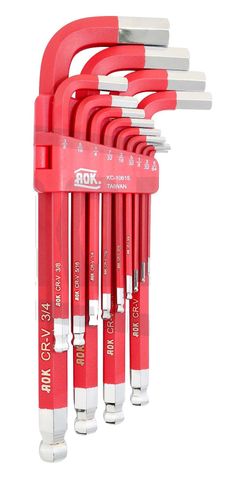 13 Piece Long Ball Point Hex Key Wrench Set AF