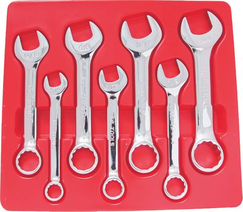 7 Piece Combination Spanner Set -3/8" - 3/4" Extra Short