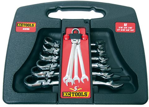 7 Piece Flex Head Racthet Spanner Set - One Way Gear - AF