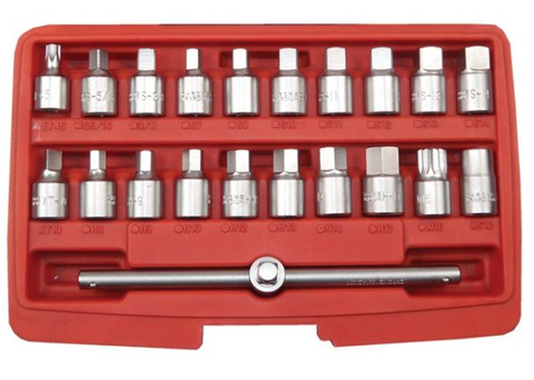 21 Piece 3/8” Drive Master Driveain Plug Key Set