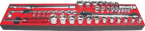 453 x 94 x 30mm Foam Insert & 45 Piece Socket Set