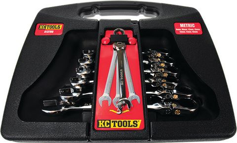 7 Piece Flex Head Racthet Spanner Set - One Way Gear - Metric