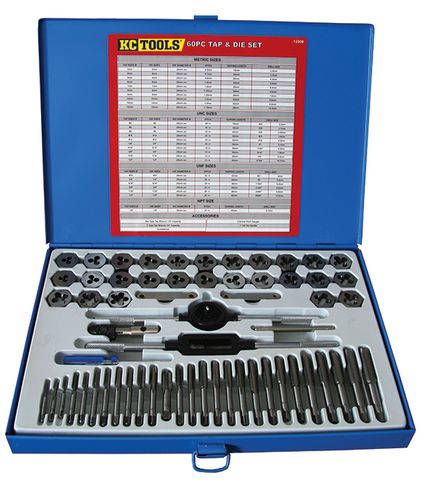 60 Piece Tap & Die Set Unf Unc & Metric Button Dies