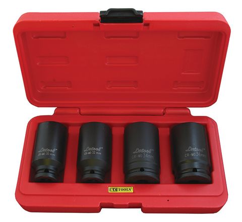 4 Piece Metric x 1/2-Inch Drive Deep Impact Socket Set