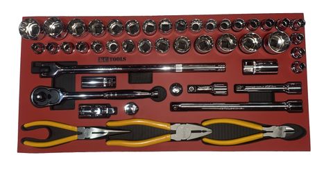 564 X 270 X 22mm Foam Insert & 46 Piece Pliers & Sockets Set