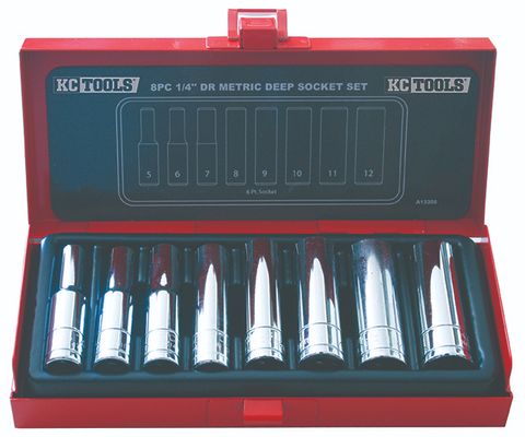 8 Piece 1/4" Drive Deep Socket Set - Metric