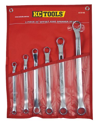 6 Piece Ring-Ring Spanner Set - Metric 8mm - 19mm