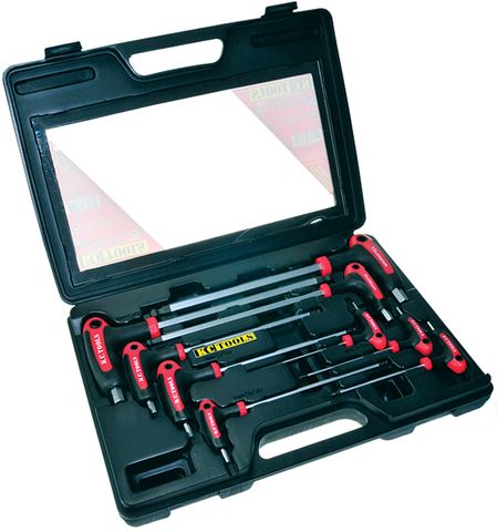 9 Piece T Handle Hex Key Set With Ball End AF