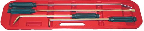 4 Piece Pry Bar Set - 650mm 900mm Offset 650mm Rolling Head & 900mm Straight